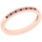 0.18 Ctw SI2/I1 Ruby And Diamond 14K Rose Gold Band Ring