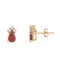 14k Yellow Gold Ruby And Diamond Pear Shaped Earrings 0.57 CTW