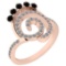 0.96 Ctw I2/I3 Treated Fancy Black And White Diamond 14K Rose Gold Engagement Halo Ring