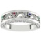 0.49 Ctw VS/SI1 Multi Ruby,Emerald,Sapphire And Diamond 14K White Gold Filigree Style Band Ring