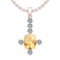 0.41 Ctw VS/SI1 Citrine And Diamond 10K Rose Gold Necklace