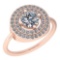 1.37 Ctw Diamond I2/I3 14K Rose Gold Vintage Style Ring
