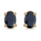 Certified 14k Yellow Gold Oval Sapphire Earrings
