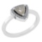 0.86 Ct Natural Salt Pepper Diamond I2/I3And White Diamond I2/I3 18k White Gold Vintage Style Ring