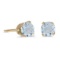 4 mm Round Aquamarine Screw-back Stud Earrings in 14k Yellow Gold 0.38 CTW