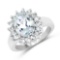 2.73 CTW Genuine Aquamarine .925 Sterling Silver Ring