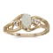 14k Yellow Gold Oval Opal And Diamond Ring 0.2 CTW