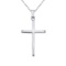 14K White Gold Plain Cross Pendant