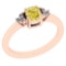 0.81 Ct GIA Certified Natural Fancy Yellow Diamond And White Diamond 14K Rose Gold Anniversary Ring