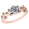 0.96 Ctw Diamond I2/I3 14K Rose Gold Vintage Style Ring