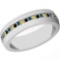 0.16 Ctw I2/I3 Multi Treated Fancy yellow,Blue,Black diamond 14K White Gold Entertiy Band Ring
