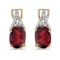 14k Yellow Gold Oval Garnet And Diamond Earrings 1.42 CTW