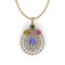 2.25 Ctw I2/I3 Multi Sapphire ,Tanzanite And Diamond 10K Yellow Gold Necklace
