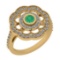 1.09 Ctw VS/SI1 Emerald And Diamond 14K Yellow Gold Engagement Halo Ring