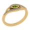 0.27 Ctw I2/I3 Peridot And Diamond 10K Yellow Gold Engagement Ring