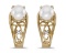 14k Yellow Gold Pearl And Diamond Earrings 0.01 CTW