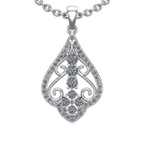 0.61 Ctw VS/SI1 Diamond 14K White Gold Pendant