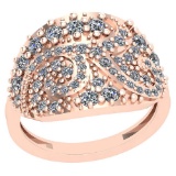 0.79 Ctw VS/SI1 Diamond 14K Rose Gold Ring