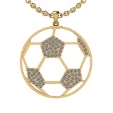 1.02 Ctw SI2/I1 Diamond 14K Yellow Gold Football Pendant