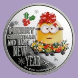 2019 Niue 1 oz Silver $2 Despicable Me: Christmas Minion Proof