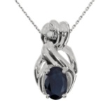 14k White Gold Sapphire Figure 8 Pendant 0.61 CTW