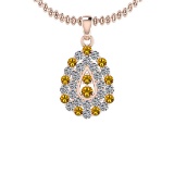 1.15 Ctw VS/SI1 Yellow Sapphire And Diamond 14K Yellow Gold Pendant Necklace