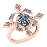 1.86 Ctw Diamond I2/I3 14K Rose Gold Vintage Style Ring