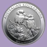 2013 Australia 1 oz Silver Kookaburra BU (Snake Privy)