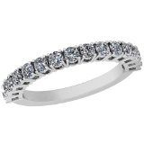 0.81 Ctw Diamond I2/I3 14K White Gold Eternity Band Ring