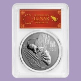 2020 Australia 1 oz Silver Lunar Mouse MS-70 PCGS (FD, Red Label)