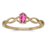 10k Yellow Gold Oval Pink Topaz Ring 0.25 CTW