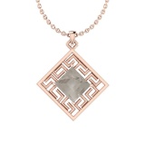 0.70 Ct Natural salt pepper Diamond I2/I3 14k Rose Gold Pendant