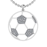 1.02 Ctw SI2/I1 Diamond 14K White Gold Football Pendant