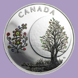 2018 Canada 1/4 oz Silver $3 The Thirteen Teachings Flower Moon