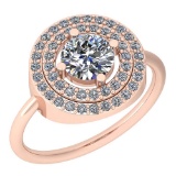 1.37 Ctw Diamond I2/I3 14K Rose Gold Vintage Style Ring