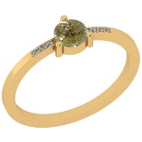 0.39 Ct Natural Yellow Diamond I2/I3And White Diamond I2/I3 10K Yellow Gold Vintage Style Ring