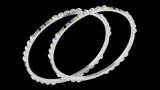 2.45 Ctw I2/I3 Multi Treated Fancy yellow,Blue,Black And White Diamond 14K White Gold Bangles