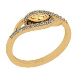 0.27 Ctw I2/I3 Citrine And Diamond 10K Yellow Gold Engagement Ring