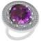 12.54 Ctw Amethyst And Diamond SI2/I1 14k White Gold Victorian Style Ring