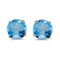 5 mm Natural Round Blue Topaz Stud Earrings Set in 14k Yellow Gold 0.88 CTW