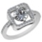 1.47 Ctw Diamond I2/I3 14K White Gold Vintage Style Ring