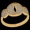 0.43 Ctw I2/I3 Diamond 10K Yellow Gold Entertiy Ring