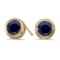 14k Yellow Gold Round Sapphire Bezel Stud Earrings 1.06 CTW