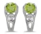 14k White Gold Round Peridot And Diamond Earrings 0.83 CTW