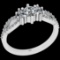 0.79 Ctw I2/I3 Diamond 10K White Gold Vintage Style Ring
