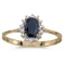 14k Yellow Gold Oval Sapphire And Diamond Ring 0.41 CTW