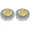 1.40 Ctw I2/I3 Treated Fancy Yellow And White Diamond 14K White Gold Stud Earrings
