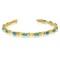 14k Yellow Gold Natural Blue-Topaz And Diamond Tennis Bracelet 2.62 CTW