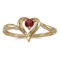 14k Yellow Gold Round Garnet Heart Ring 0.21 CTW