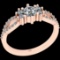 0.79 Ctw I2/I3 Diamond 10K Rose Gold Vintage Style Ring